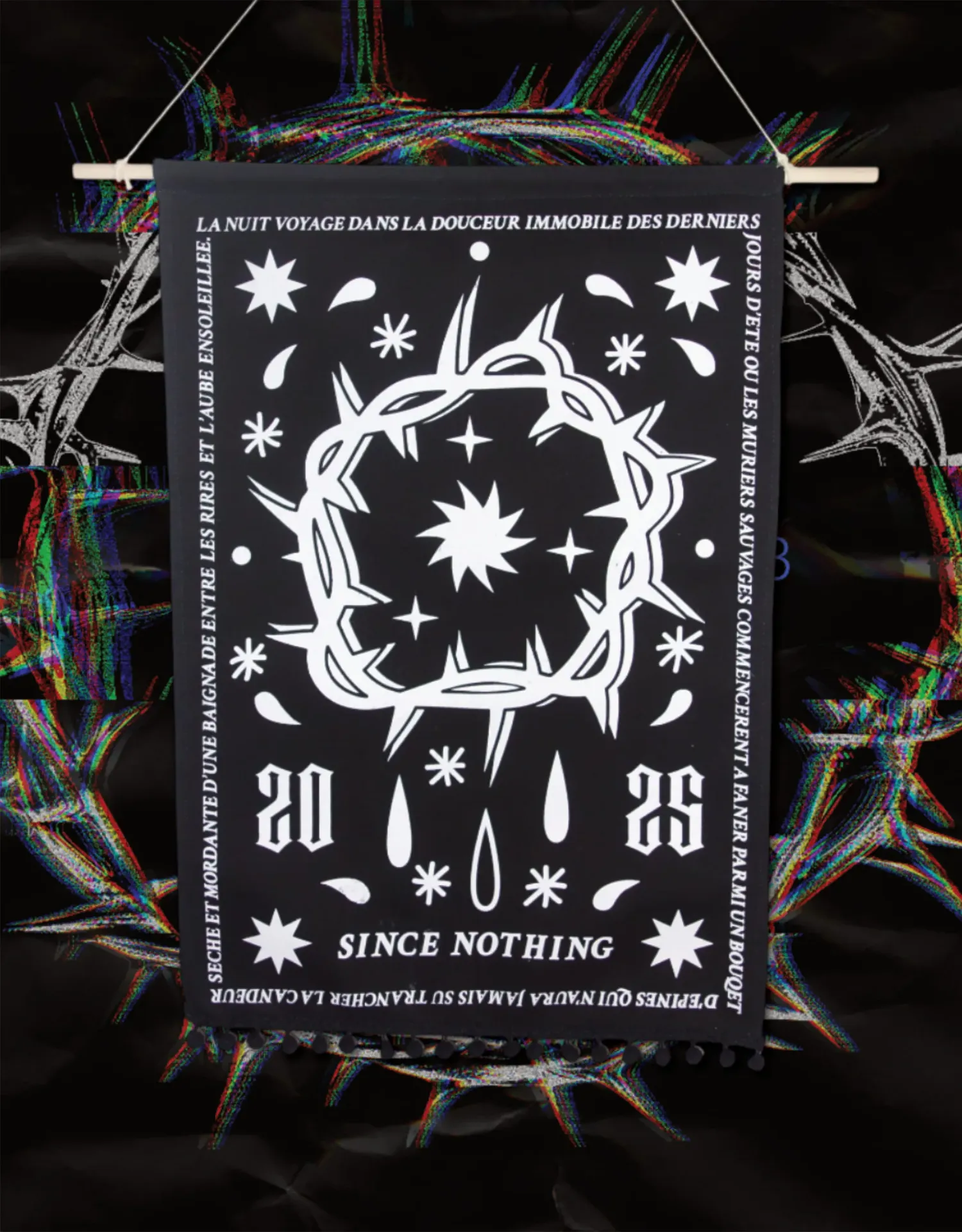 Bannière tissu "Douceur Immobile" - Black